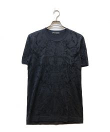 DOLCE & GABBANA（ドルチェ＆ガッバーナ）の古着「フロッキー総柄Tシャツ」｜ブラック