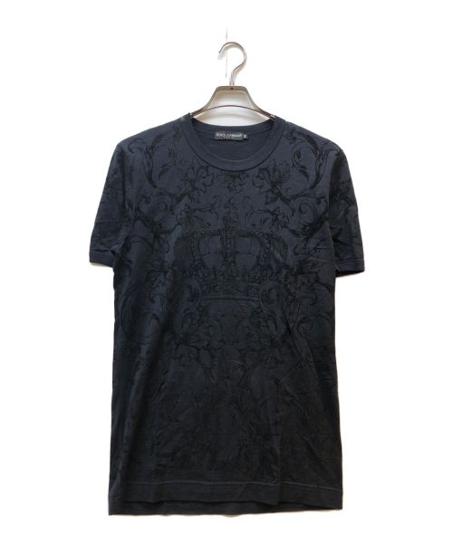 DOLCE & GABBANA（ドルチェ＆ガッバーナ）DOLCE & GABBANA (ドルチェ＆ガッバーナ) フロッキー総柄Tシャツ ブラック サイズ:44の古着・服飾アイテム