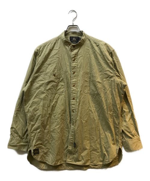 RRL（ダブルアールエル）RRL (ダブルアールエル) マチ付バンドカラーシャツ ベージュ サイズ:XLの古着・服飾アイテム