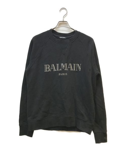 BALMAIN（バルマン）BALMAIN (バルマン) ロゴスウェット ブラック サイズ:Lの古着・服飾アイテム