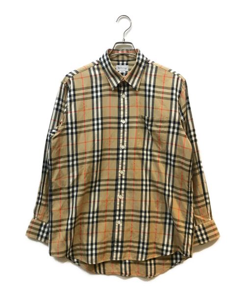 Burberry's（バーバリーズ）Burberry's (バーバリーズ) シャドーホースノバチェックシャツ ベージュ サイズ:Lの古着・服飾アイテム