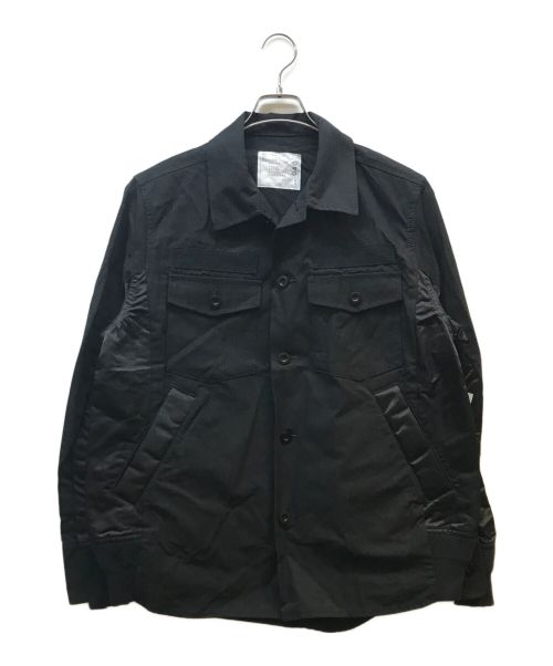 sacai（サカイ）sacai (サカイ) Cotton Oxford x Nylon Twill Shirt ブラック サイズ:2の古着・服飾アイテム