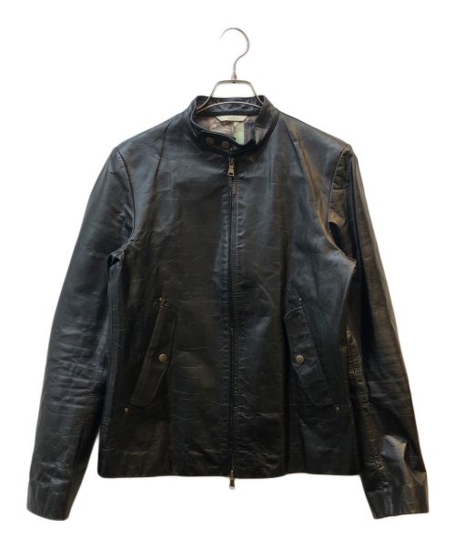 Paul Smith COLLECTION（ポールスミス コレクション）Paul Smith COLLECTION (ポールスミス コレクション) LEATHER SINGLE RIDERS JACKET ブラック サイズ:Lの古着・服飾アイテム