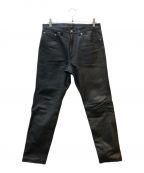 H BEAUTY&YOUTHエイチ ビューティー&ユース）の古着「LEATHER 5POCKET PANTS」｜ブラック