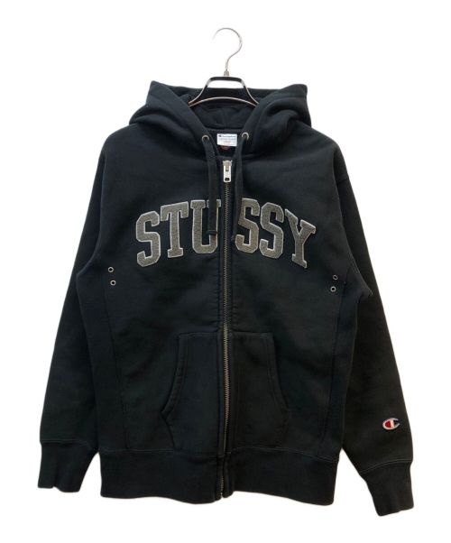 Champion（チャンピオン）Champion (チャンピオン) stussy (ステューシー) GORE WINDSTOPPER ZIP UP PARKER ブラック サイズ:Lの古着・服飾アイテム