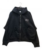 NIKE×stussyナイキ×ステューシー）の古着「STONE WASHED FLEECE ZIP HOODIE」｜ブラック