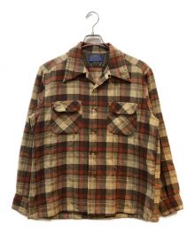 PENDLETON（ペンドルトン）の古着「オープンカラーウールシャツ」｜ブラウン×オレンジ