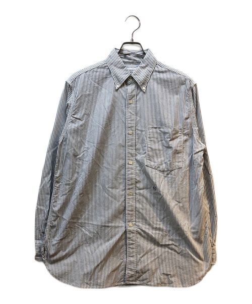 nanamica（ナナミカ）nanamica (ナナミカ) Button Down Stripe Wind Shirt ブルー サイズ:Sの古着・服飾アイテム