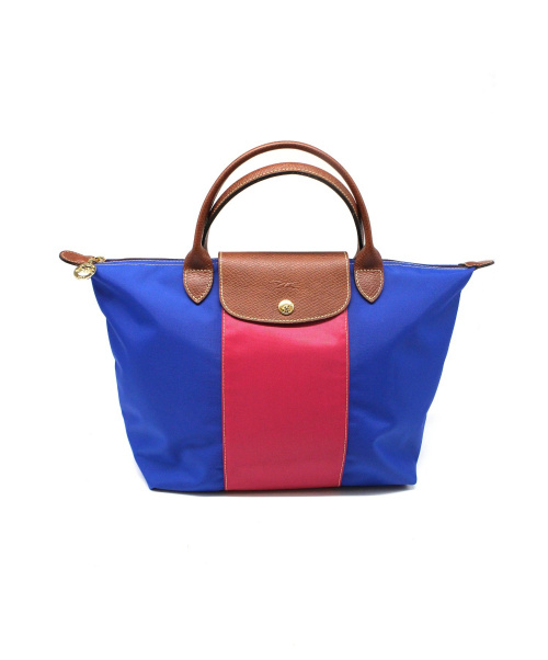 中古 古着通販 Longchamp ロンシャン バイカラートートバッグ ブルー ピンク ブランド 古着通販 トレファク公式 Trefac Fashion