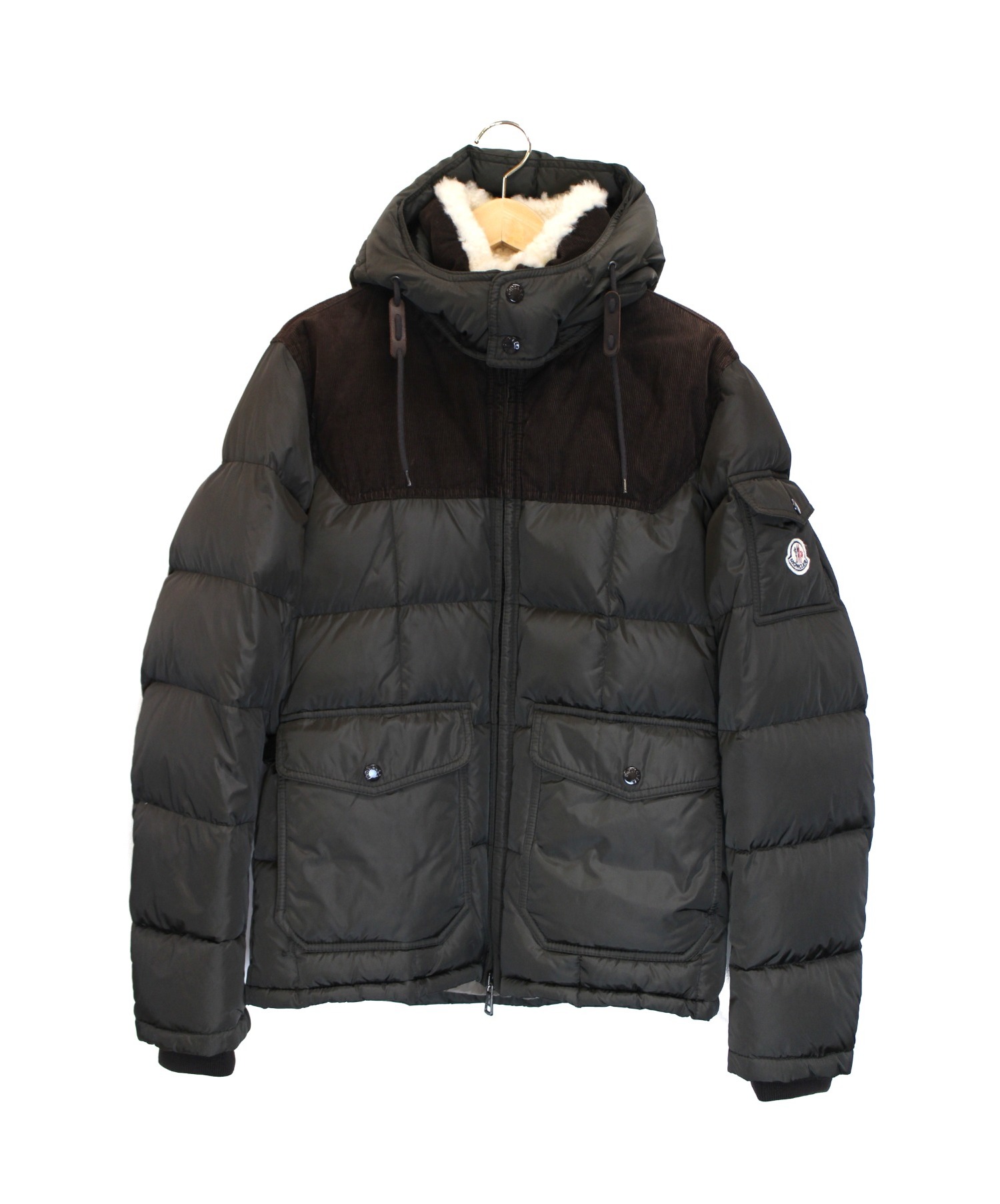 中古 古着通販 Moncler モンクレール コーデュロイ切替ダウンジャケット カーキ サイズ 1 Bialse ブランド 古着通販 トレファク公式 Trefac Fashion