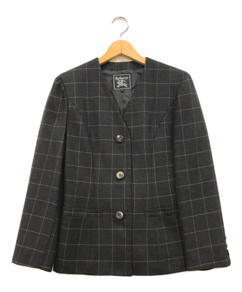 Burberry's（バーバリーズ）Burberry's (バーバリーズ) ウールノーカラージャケット グレー サイズ:7の古着・服飾アイテム