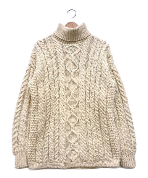 GUERNSEY WOOLLENS（ガンジーウーレンズ）GUERNSEY WOOLLENS (ガンジーウーレンズ) アランタートルネックニット ベージュ サイズ:Mの古着・服飾アイテム