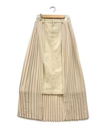 CLANE（クラネ）の古着「SIDE PLEAT SKIRT」｜ベージュ