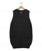 BATONERバトナ―）の古着「SIGNATURE RIB V-NECK VEST」｜ブラック