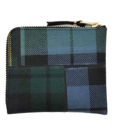 COMME des GARCONS（コムデギャルソン）の古着「TARTAN PAT L字ファスナーコインケース」｜グリーン×ネイビー