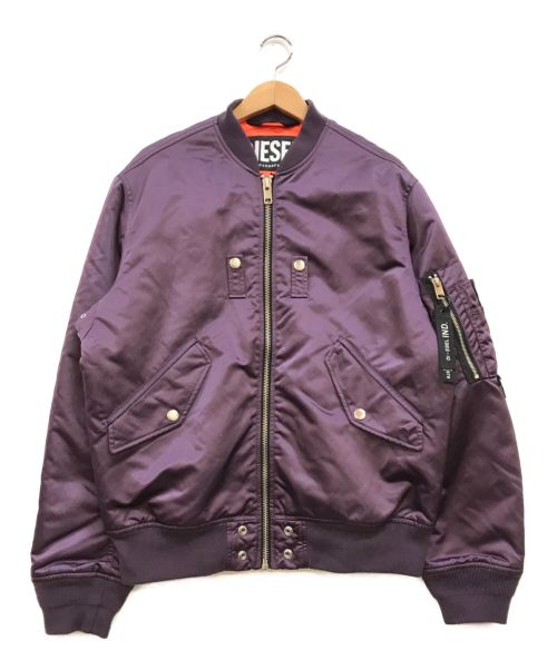 DIESEL（ディーゼル）DIESEL (ディーゼル) J-JAVIER JACKET MA-1ジャケット パープル サイズ:Mの古着・服飾アイテム