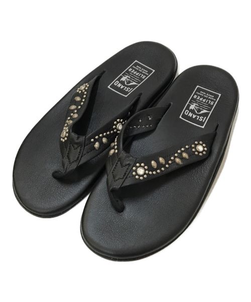 ISLAND SLIPPER（アイランドスリッパ）ISLAND SLIPPER (アイランドスリッパ) htc (エイチティーシー) スタッズトングサンダル ブラック サイズ:9の古着・服飾アイテム