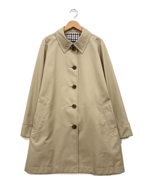 Aquascutum（アクアスキュータム）Aquascutum (アクアスキュータム) シルクブレンドステンカラーコート ベージュ サイズ:0Sの古着・服飾アイテム