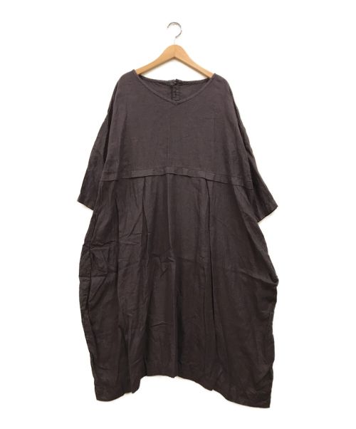 nest Robe（ネストローブ）nest Robe (ネストローブ) リネンワンピース ブラウン サイズ:Fの古着・服飾アイテム