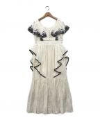 HER LIP TOハーリップトゥ）の古着「Cutwork Embroidery Angel Sleeve Dress」｜ホワイト