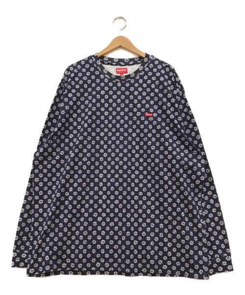 SUPREME（シュプリーム）SUPREME (シュプリーム) Small Box L/S Tee Flowers ネイビー×ホワイト サイズ:XXLの古着・服飾アイテム