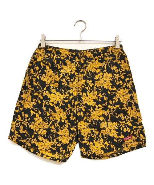 SUPREME（シュプリーム）SUPREME (シュプリーム) Nylon Water Short Black Floral イエロー×ブラック サイズ:Sの古着・服飾アイテム