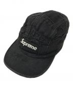 SUPREMEシュプリーム）の古着「21SS Frayed Logos Denim Camp Cap」｜ブラック