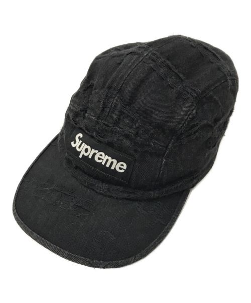 SUPREME（シュプリーム）SUPREME (シュプリーム) 21SS Frayed Logos Denim Camp Cap ブラックの古着・服飾アイテム