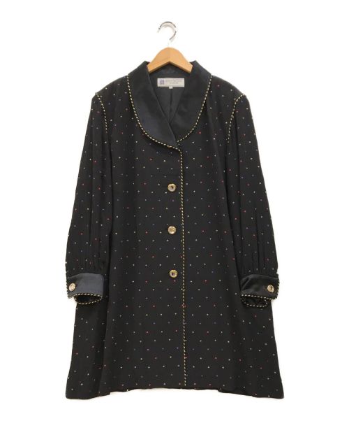 GIVENCHY GLAMOUR（ジバンシーグラマー）GIVENCHY GLAMOUR (ジバンシーグラマー) ストール付コート ブラック サイズ:13の古着・服飾アイテム