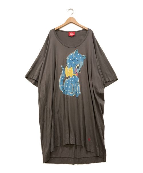 Vivienne Westwood RED LABEL（ヴィヴィアンウエストウッドレッドレーベル）Vivienne Westwood RED LABEL (ヴィヴィアンウエストウッドレッドレーベル) プリントカットソーワンピース グレー サイズ:00の古着・服飾アイテム