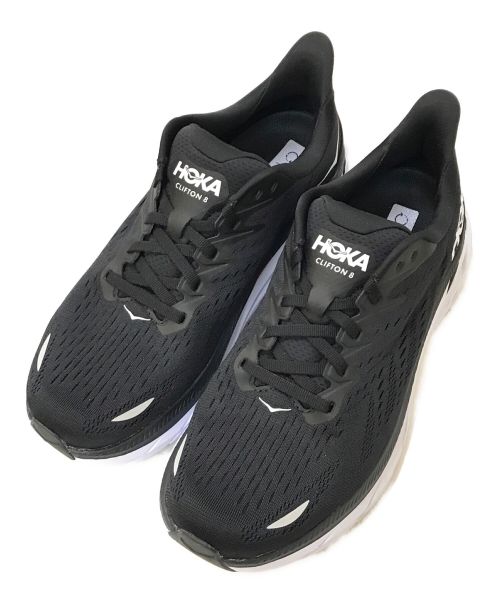 HOKAONEONE（ホカオネオネ）HOKAONEONE (ホカオネオネ) CLIFTON 8 WIDE ブラック×ホワイト サイズ:26㎝の古着・服飾アイテム