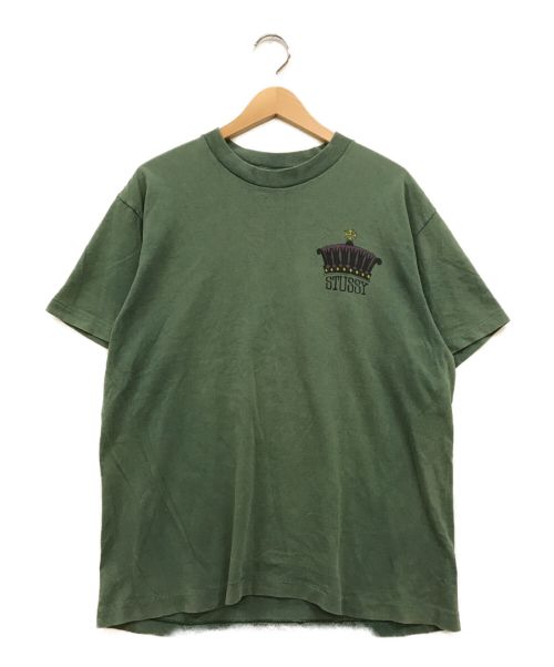 OLD STUSSY（オールドステューシー）OLD STUSSY (オールドステューシー) プリントTシャツ グリーン サイズ:Lの古着・服飾アイテム