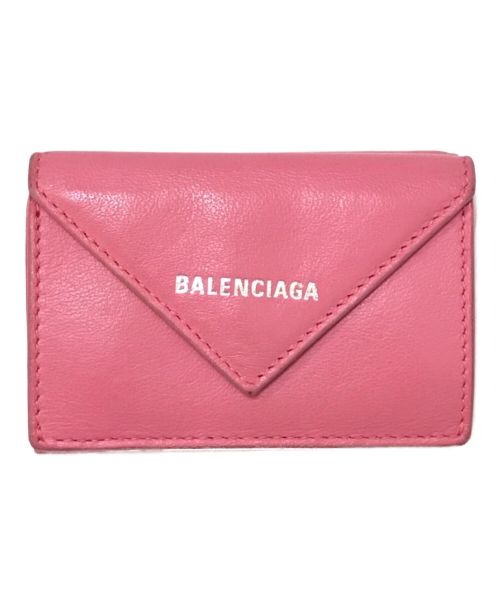 BALENCIAGA（バレンシアガ）BALENCIAGA (バレンシアガ) ペーパー ミニウォレット ピンクの古着・服飾アイテム