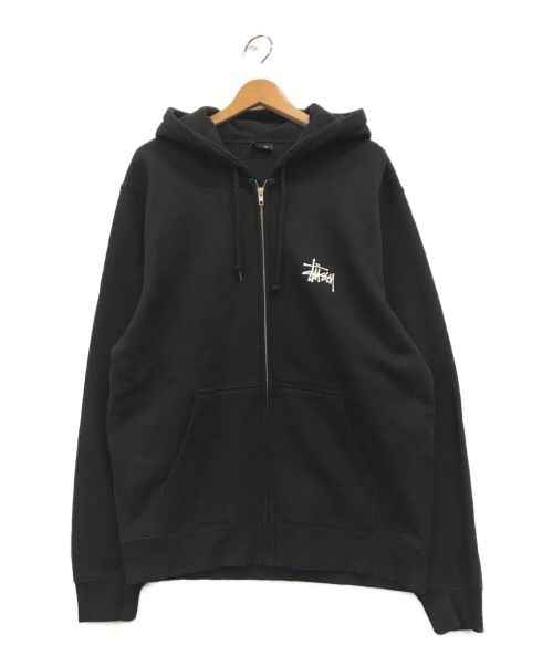 stussy（ステューシー）stussy (ステューシー) ロゴジップパーカー ブラック サイズ:Lの古着・服飾アイテム