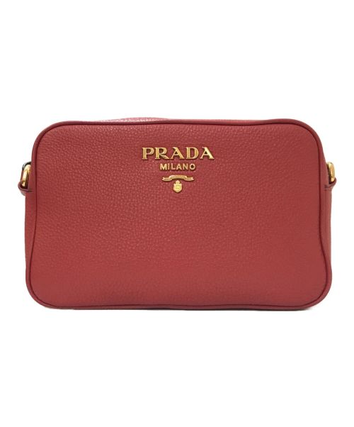 PRADA（プラダ）PRADA (プラダ) レザーショルダーバッグ レッドの古着・服飾アイテム