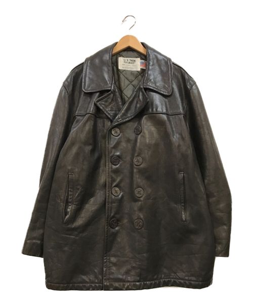 Schott（ショット）Schott (ショット) 740N レザーPコート ダークブラウン サイズ:46の古着・服飾アイテム