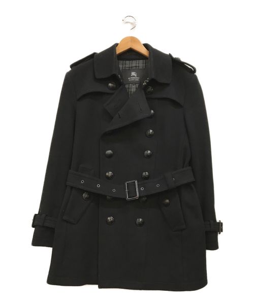 BURBERRY BLACK LABEL（バーバリーブラックレーベル）BURBERRY BLACK LABEL (バーバリーブラックレーベル) メルトンナポレオンコート ブラック サイズ:Sの古着・服飾アイテム