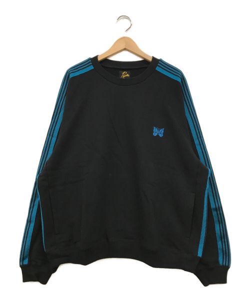 Needles（ニードルズ）Needles (ニードルズ) BEAMS (ビームス) TRACK CREW NECK SHIRT ブラック×ブルー サイズ:XLの古着・服飾アイテム