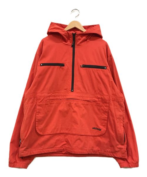 stussy（ステューシー）stussy (ステューシー) Big Pocket Anorak レッド サイズ:XLの古着・服飾アイテム