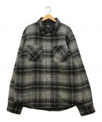 stussyステューシー）の古着「Max Plaid Quilted Shirt」｜グレー×グリーン