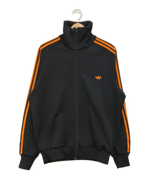 adidas（アディダス）adidas (アディダス) ハイネックトラックジャケット ブラック×オレンジ サイズ:5号の古着・服飾アイテム