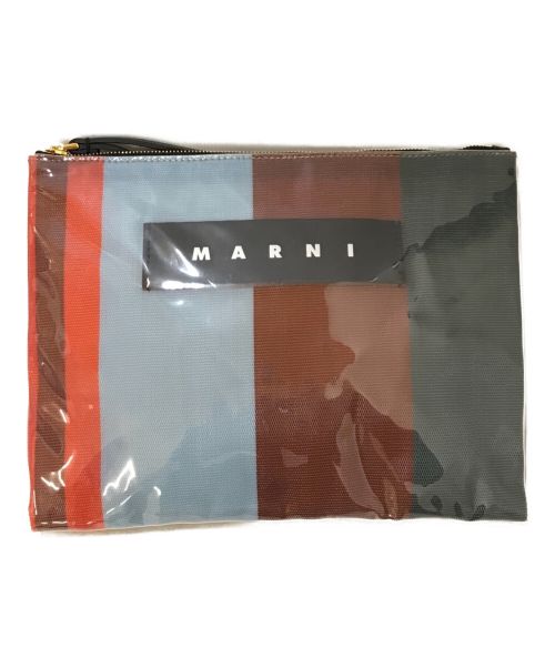 MARNI（マルニ）MARNI (マルニ) GLOSSY STRIPEDGRIP クラッチバッグ マルチカラーの古着・服飾アイテム