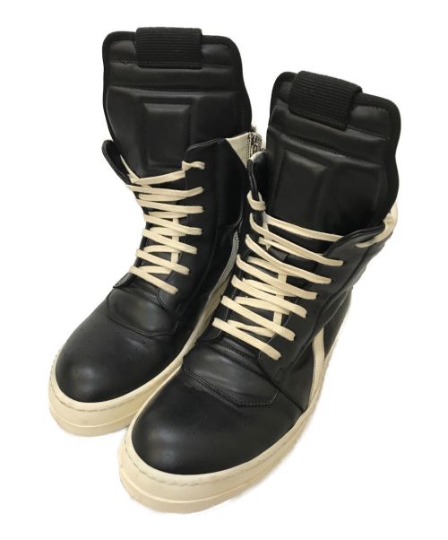 RICK OWENS（リックオウエンス）RICK OWENS (リック オウエンス) GEOBASKET ハイカットスニーカー ブラック×ホワイト サイズ:41の古着・服飾アイテム