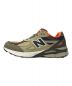 NEW BALANCE (ニューバランス) 990V3 ローカットスニーカー カーキ×ベージュ サイズ:27.5㎝：12000円