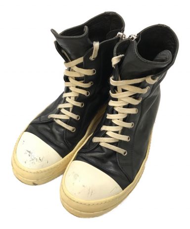 【中古・古着通販】RICK OWENS (リック オウエンス) RAMONES サイドジップハイカットスニーカー ブラック×ホワイト サイズ:42｜ブランド・古着通販  トレファク公式【TREFAC FASHION】スマホサイト