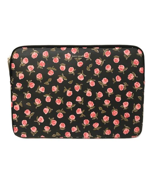 Kate Spade（ケイトスペード）Kate Spade (ケイトスペード) SPENCER DAISY DOTS UNIVERSAL LAPTOP SLEEVE ブラック×ピンク 未使用品の古着・服飾アイテム