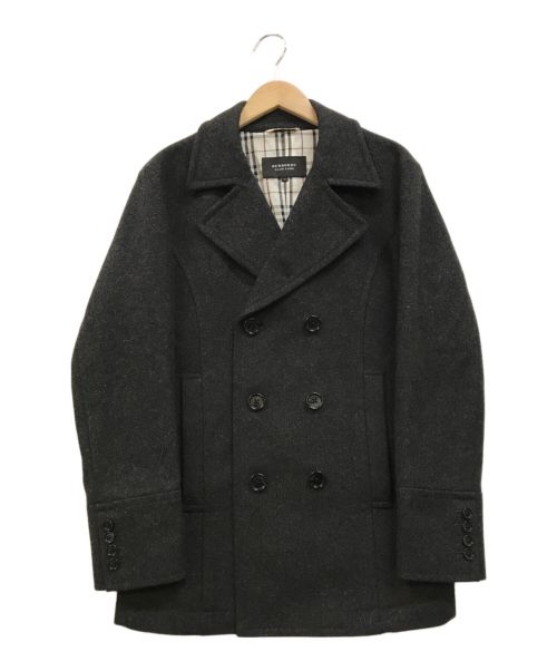 BURBERRY BLACK LABEL（バーバリーブラックレーベル）BURBERRY BLACK LABEL (バーバリーブラックレーベル) メルトンPコート グレー サイズ:Mの古着・服飾アイテム