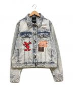 Desigual×DISNEYデシグアル×ディズニー）の古着「ミッキーパッチワークデニムジャケット」｜ライトインディゴ