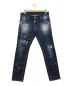 DSQUARED2（ディースクエアード）の古着「DARK RIPPED WASH SKATER JEANS」｜インディゴ