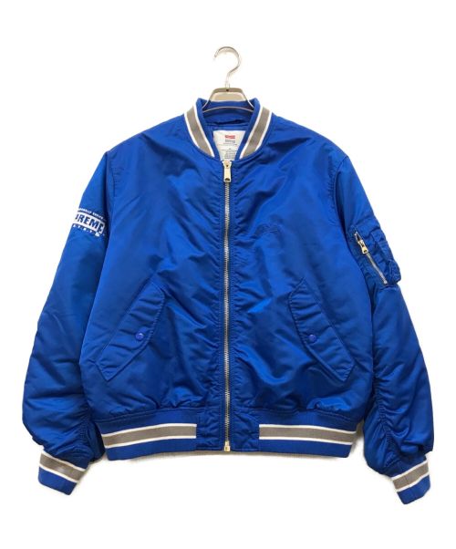 SUPREME（シュプリーム）SUPREME (シュプリーム) SECOND TO NONE MA-1 JACKET ブルー サイズ:Lの古着・服飾アイテム